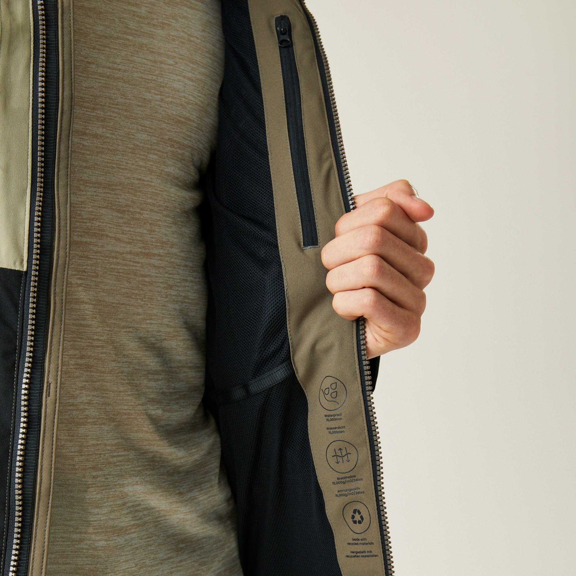 Men's Maland II Waterproof Jacket | Golden Sand Treetop Black