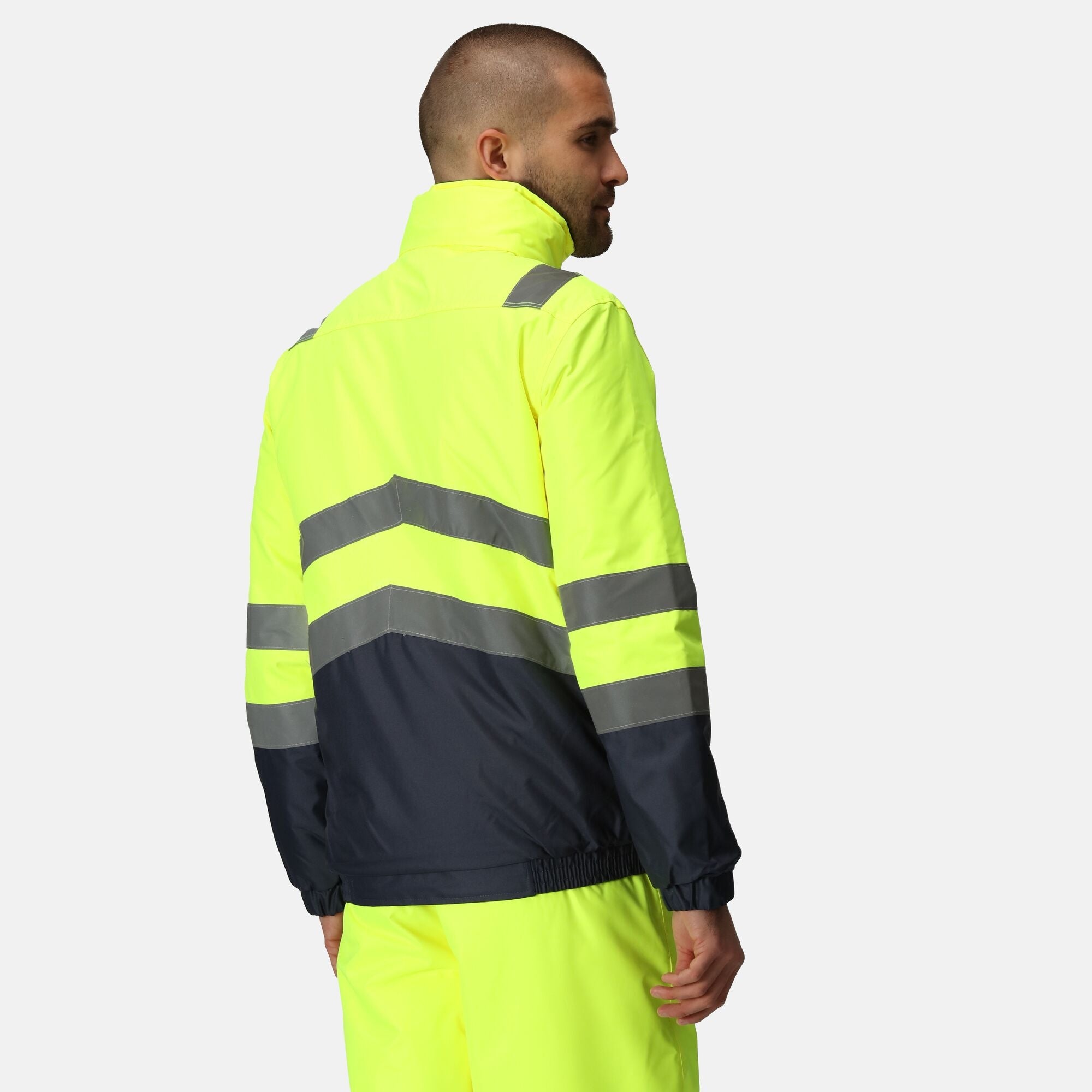 Waterproof Hi-Vis Bomber Jacket - Orange, Yellow