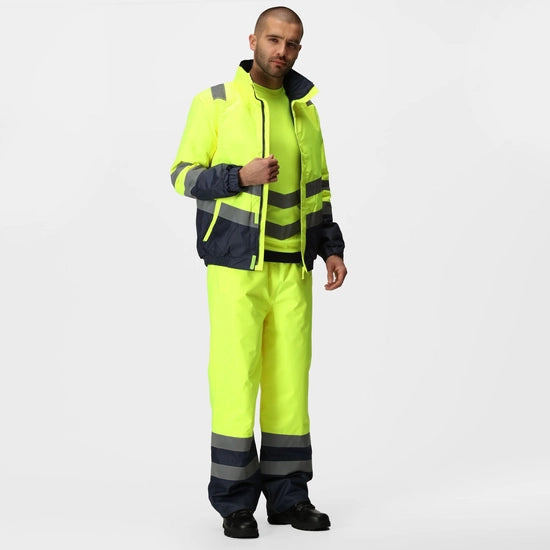 Waterproof Hi-Vis Bomber Jacket - Orange, Yellow